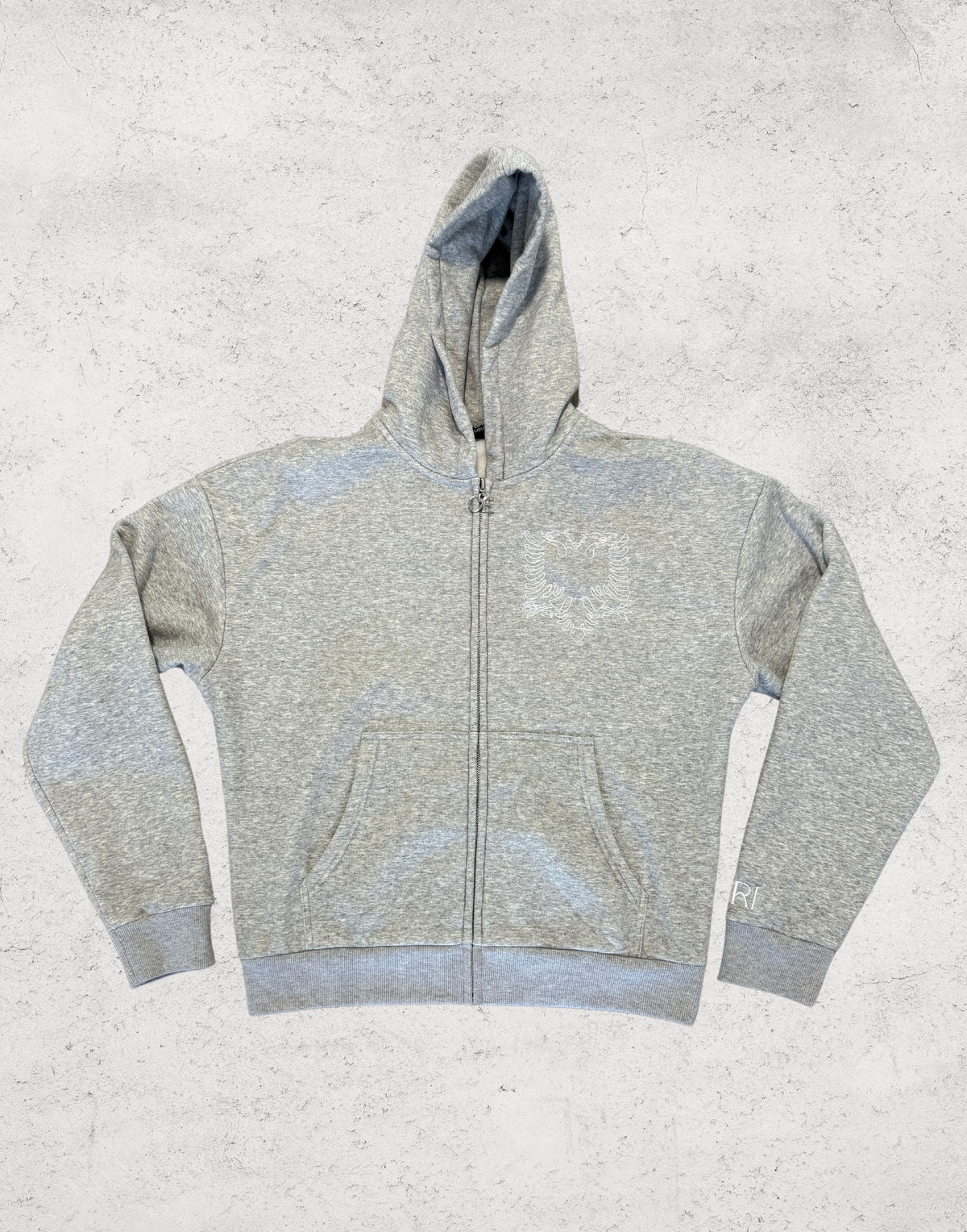 Albania Eagle Outline Hoodie in Grey