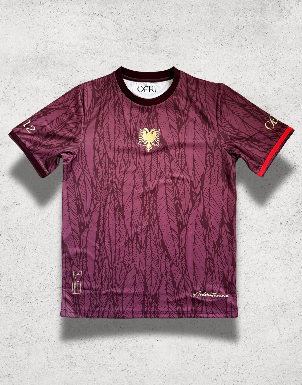 Albanian "Golden Eagle" Jersey in Burgundy