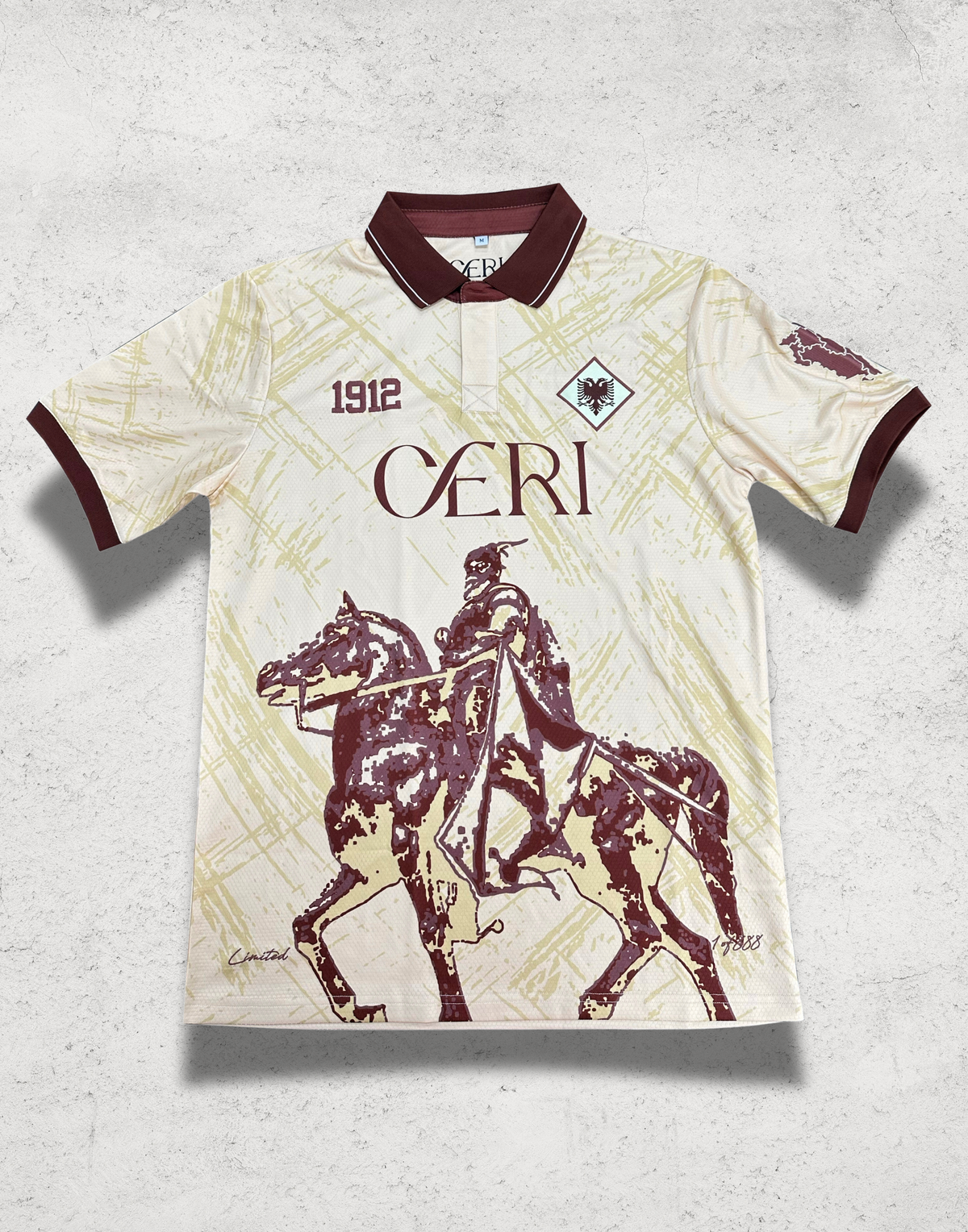 Albanian "Skanderbeg" Jersey in Cream & Brown (1 of 888)
