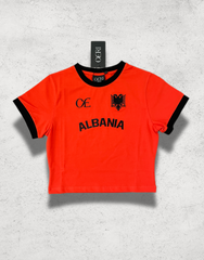 'Albania' Crop Top in Red