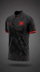 Albanian "Skanderbeg 1912" Polo in Charcoal & Red